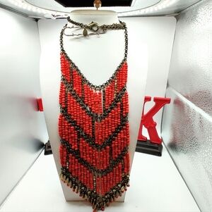 Chicos Elegant Coral (Faux) Beaded Necklace